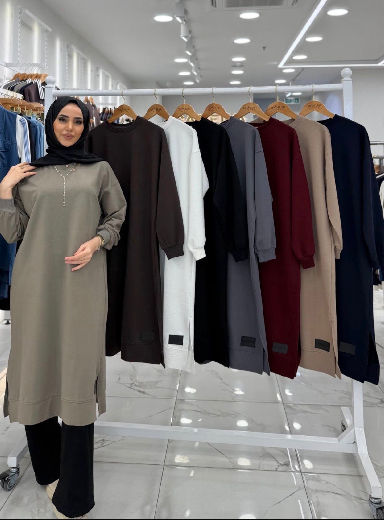 Modest Long Tunic in Green
