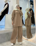 Two Piece Modest Tracksuit - Beige