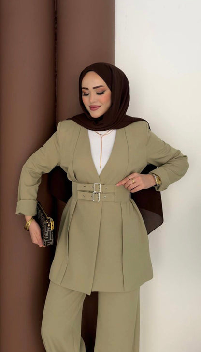 The Empress Blazer Set Green