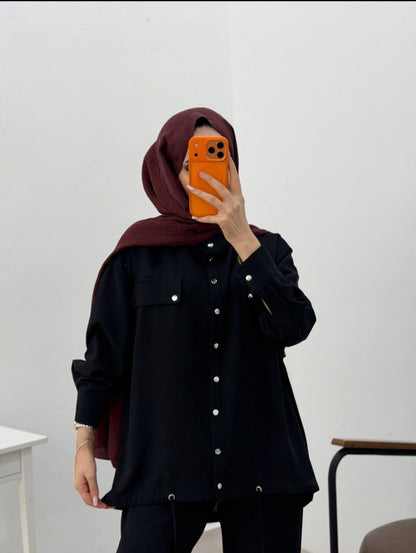 Two Piece Utility Set in Black