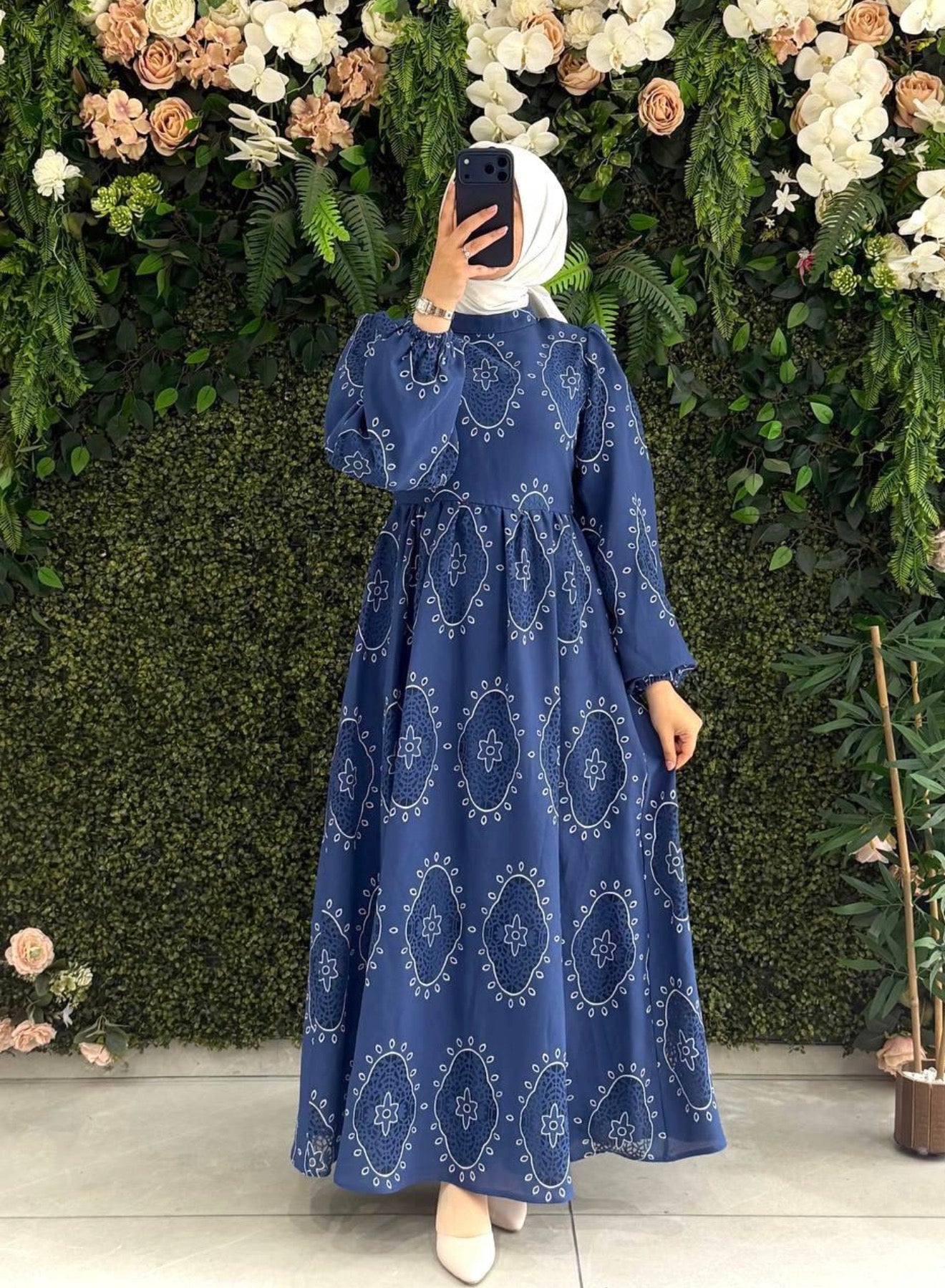 Modest Maxi Dress in Navy